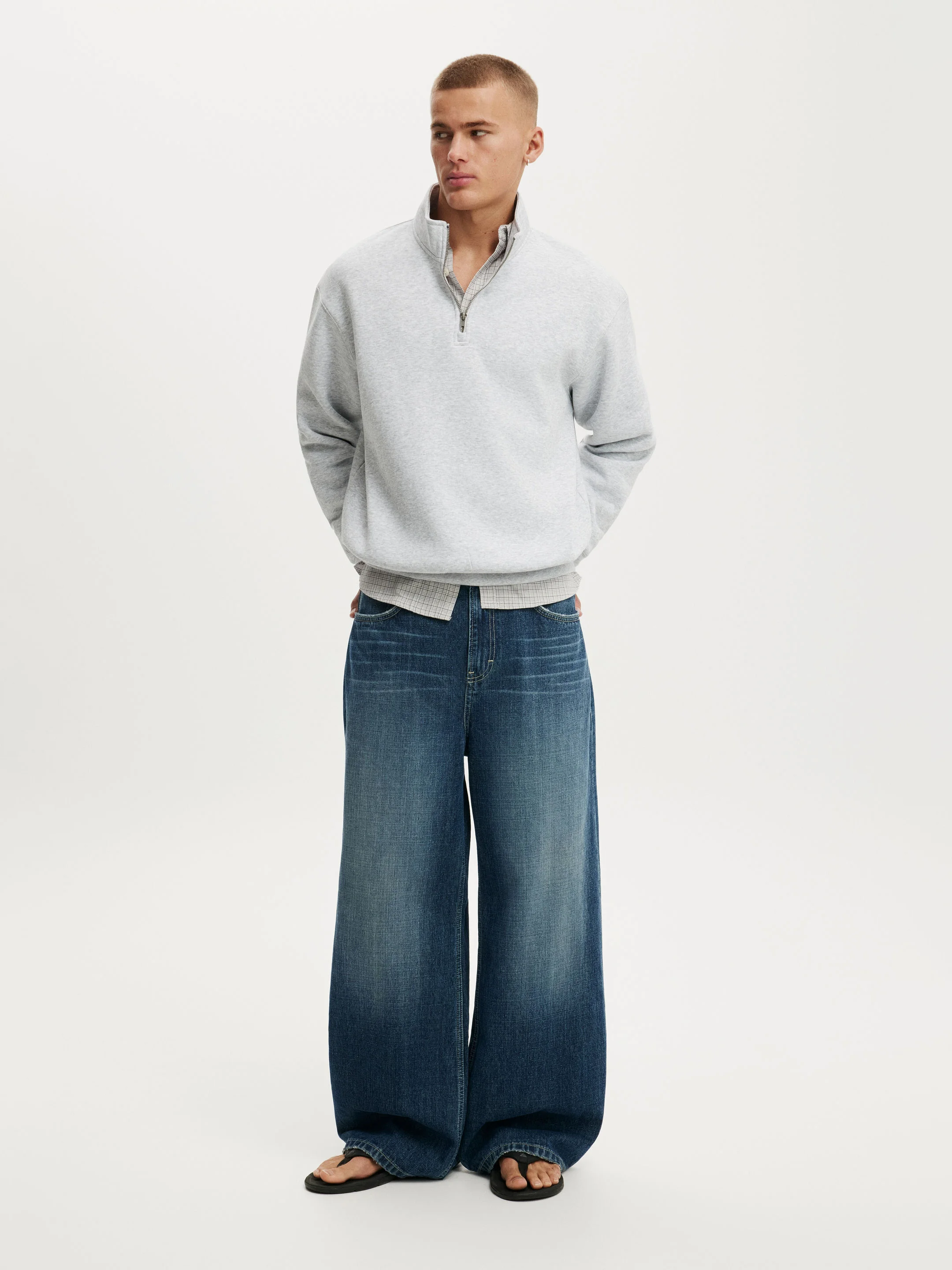 4 ZIP FLEECE/GREY MARLE