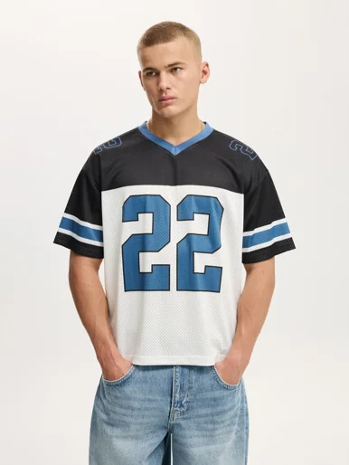COTTON ON Áo Thun Có Họa Tiết Nam-Football Jersey