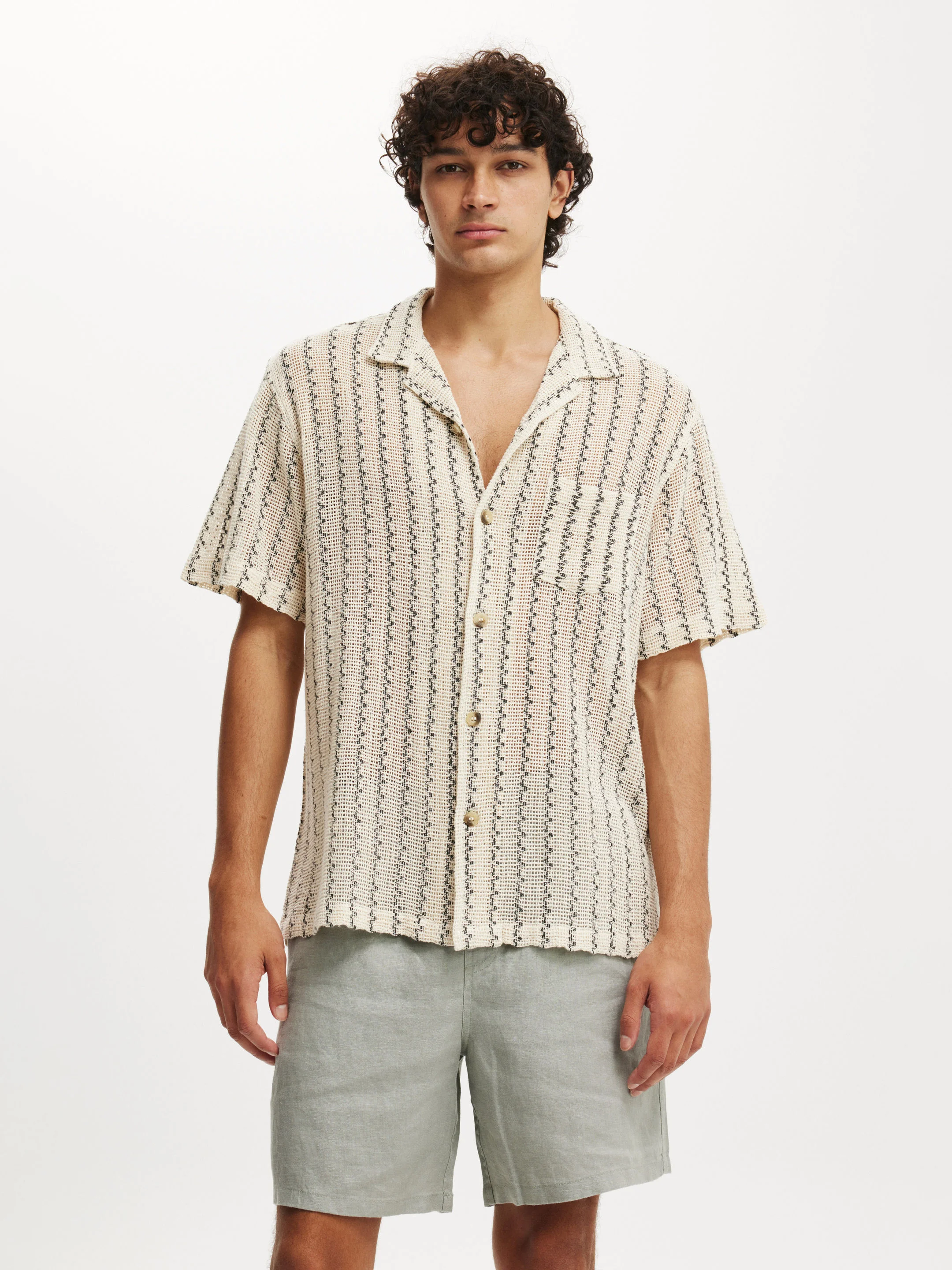 COTTON ON Quần Vải Ngắn Nam-Linen Easy Short