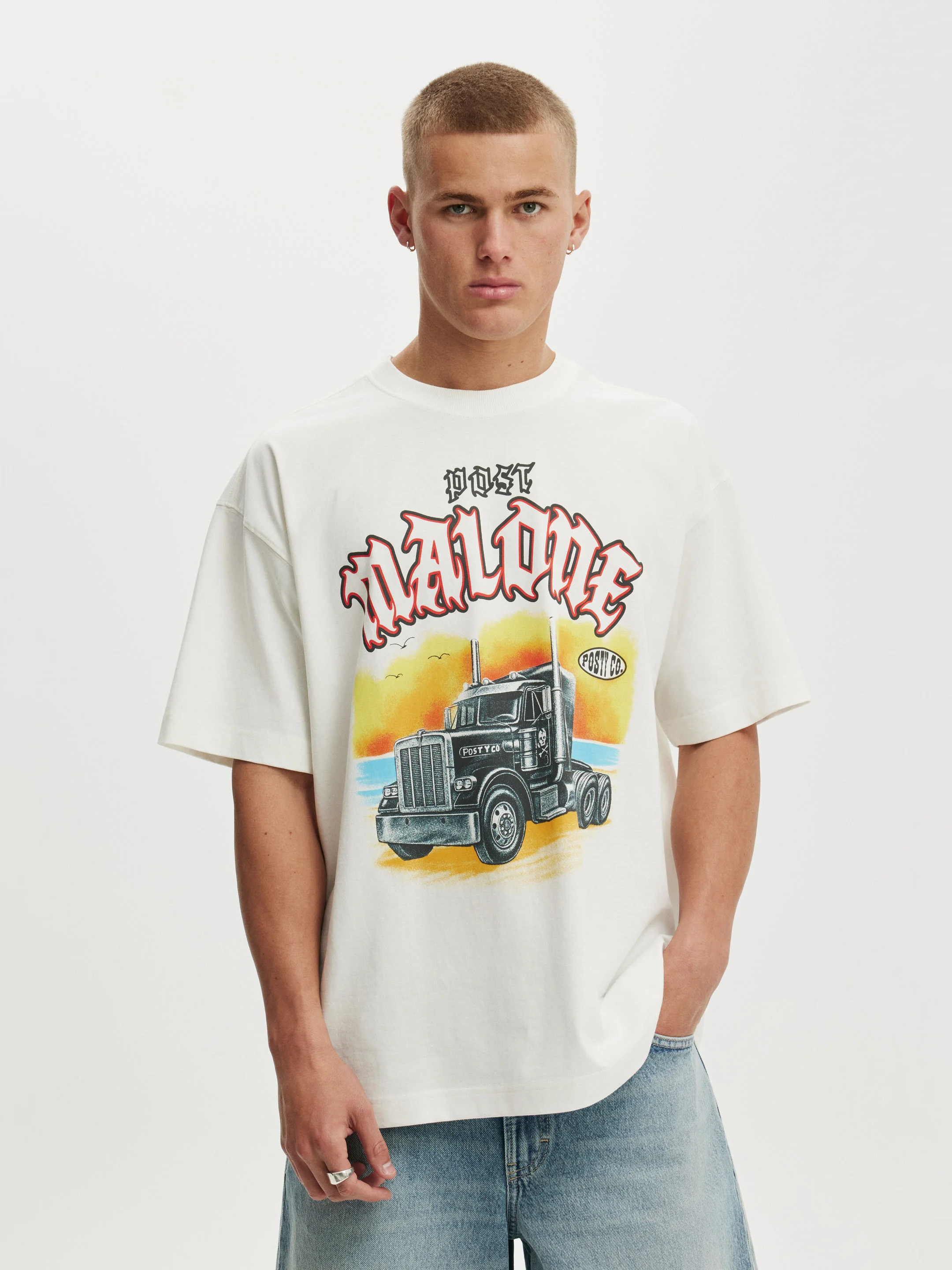 COTTON ON Áo Thun Có Hoạ Tiết Nam - Box Fit Premium Music T-Shirt