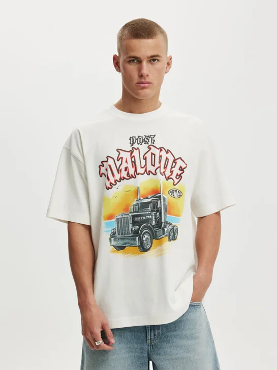 COTTON ON Áo Thun Có Hoạ Tiết Nam - Box Fit Premium Music T-Shirt