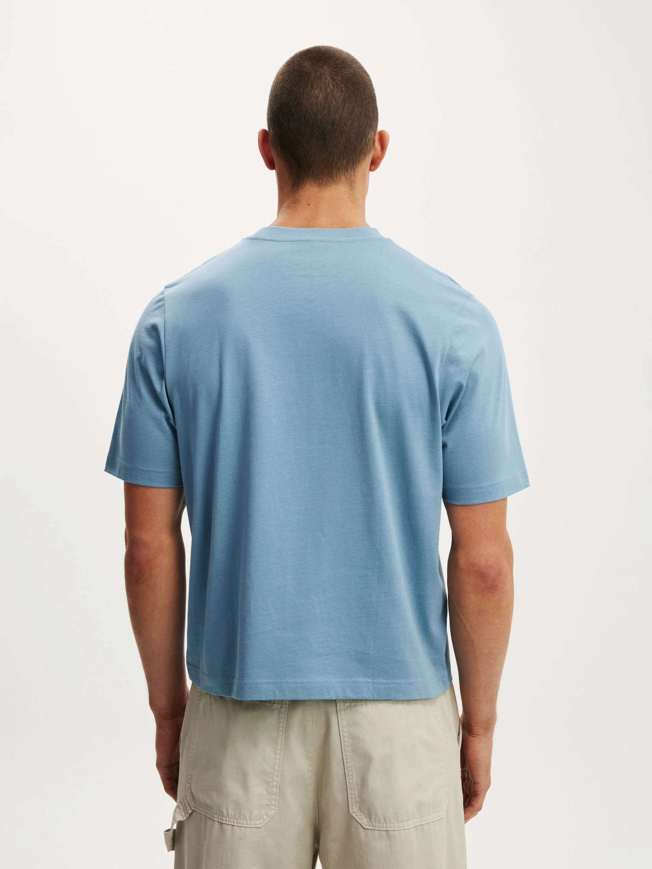 COTTON ON Áo Thun Ngắn Tay Nam-Cropped Fit T-Shirt