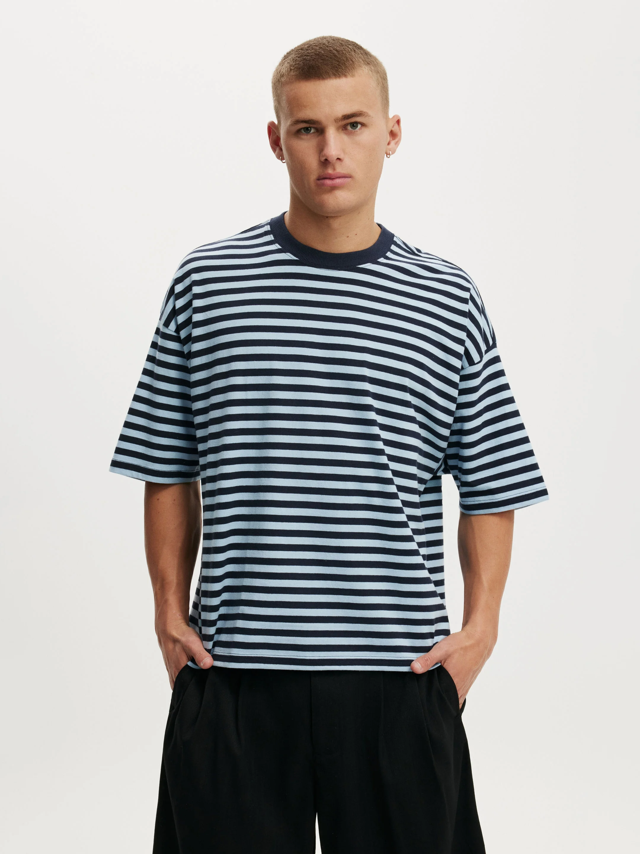 TRUE NAVY / POWDER BLUE STRIPE