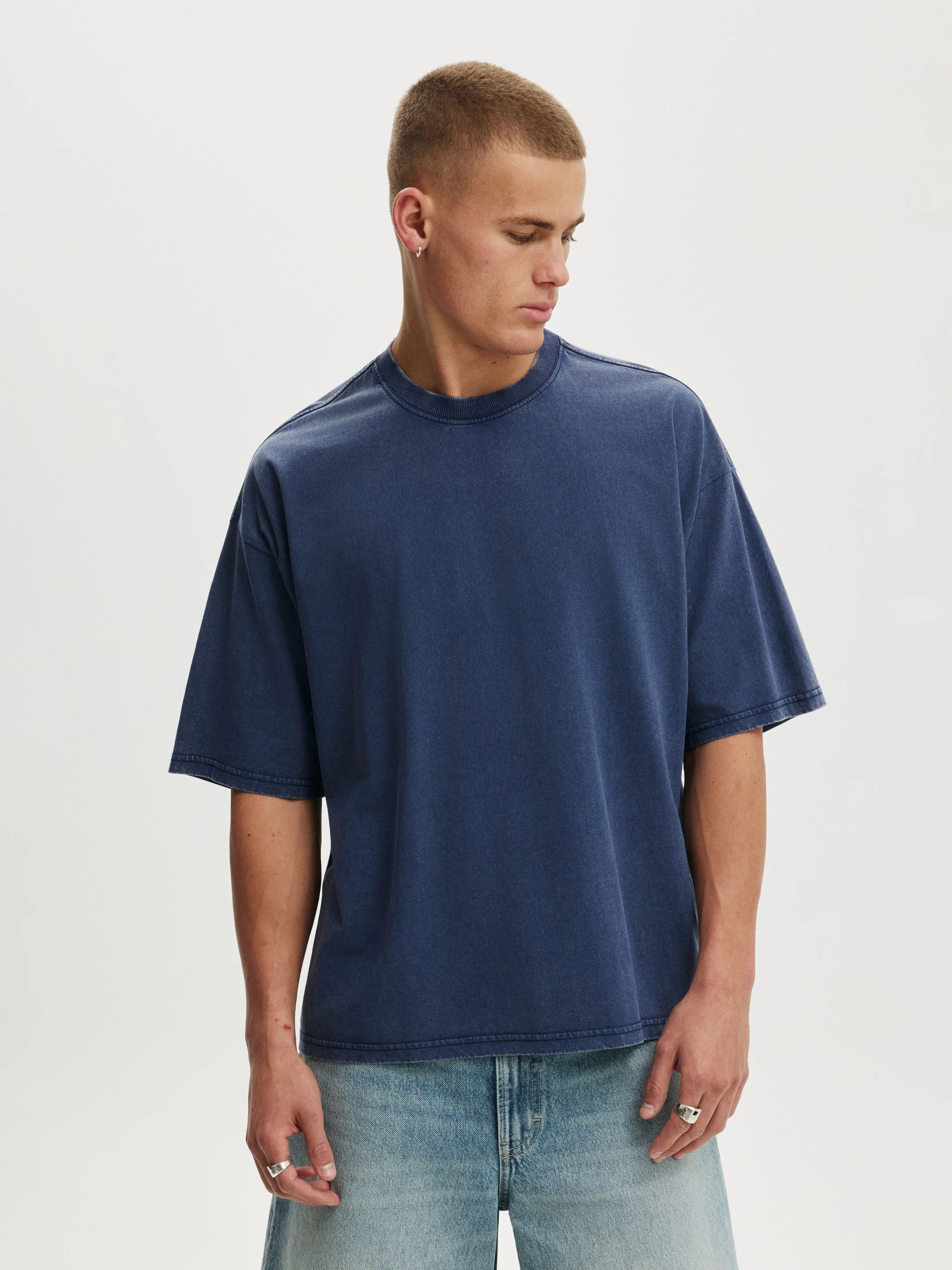 COTTON ON Áo Thun Ngắn Tay Nam-Cropped Fit T-Shirt