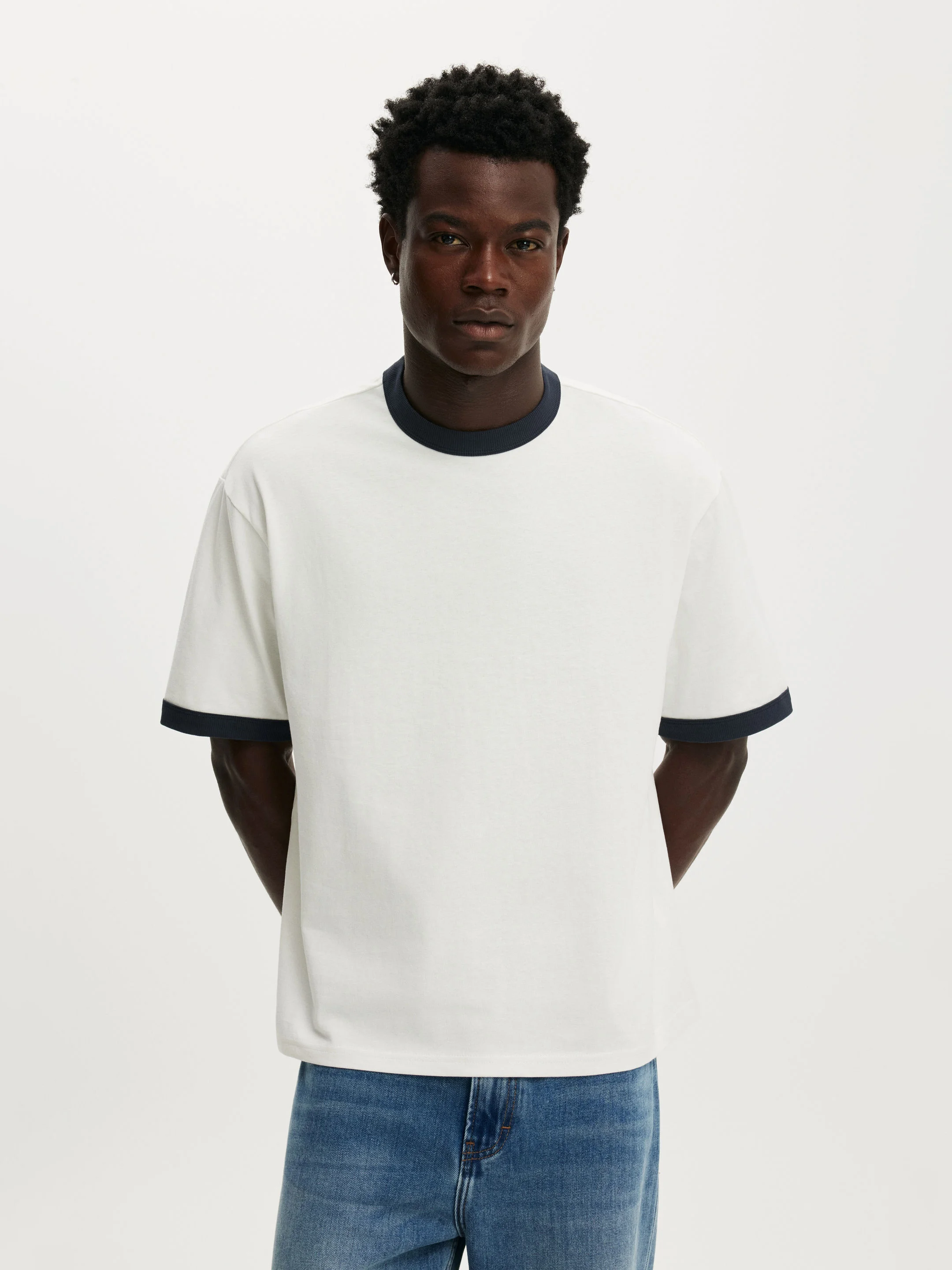 VINTAGE WHITE/TRUE NAVY RINGER