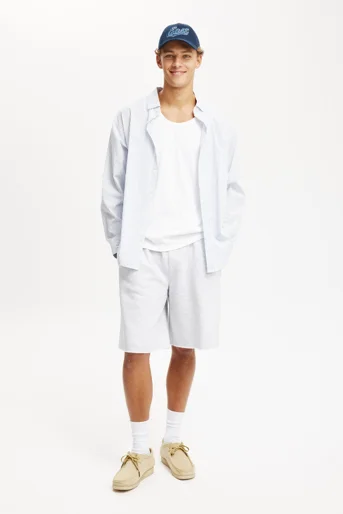 COTTON ON Quần Jeans Ống Rộng Nam-Super Baggy Fleece Short