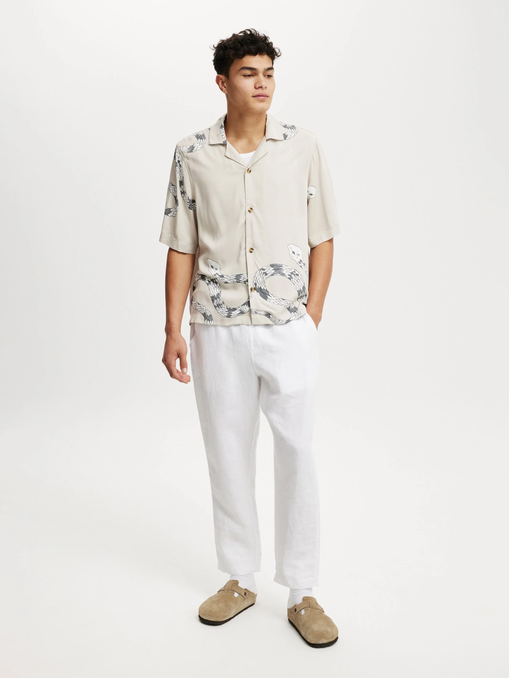 COTTON ON Áo Sơ Mi Ngắn Tay Nam-Cancun Short Sleeve Shirt