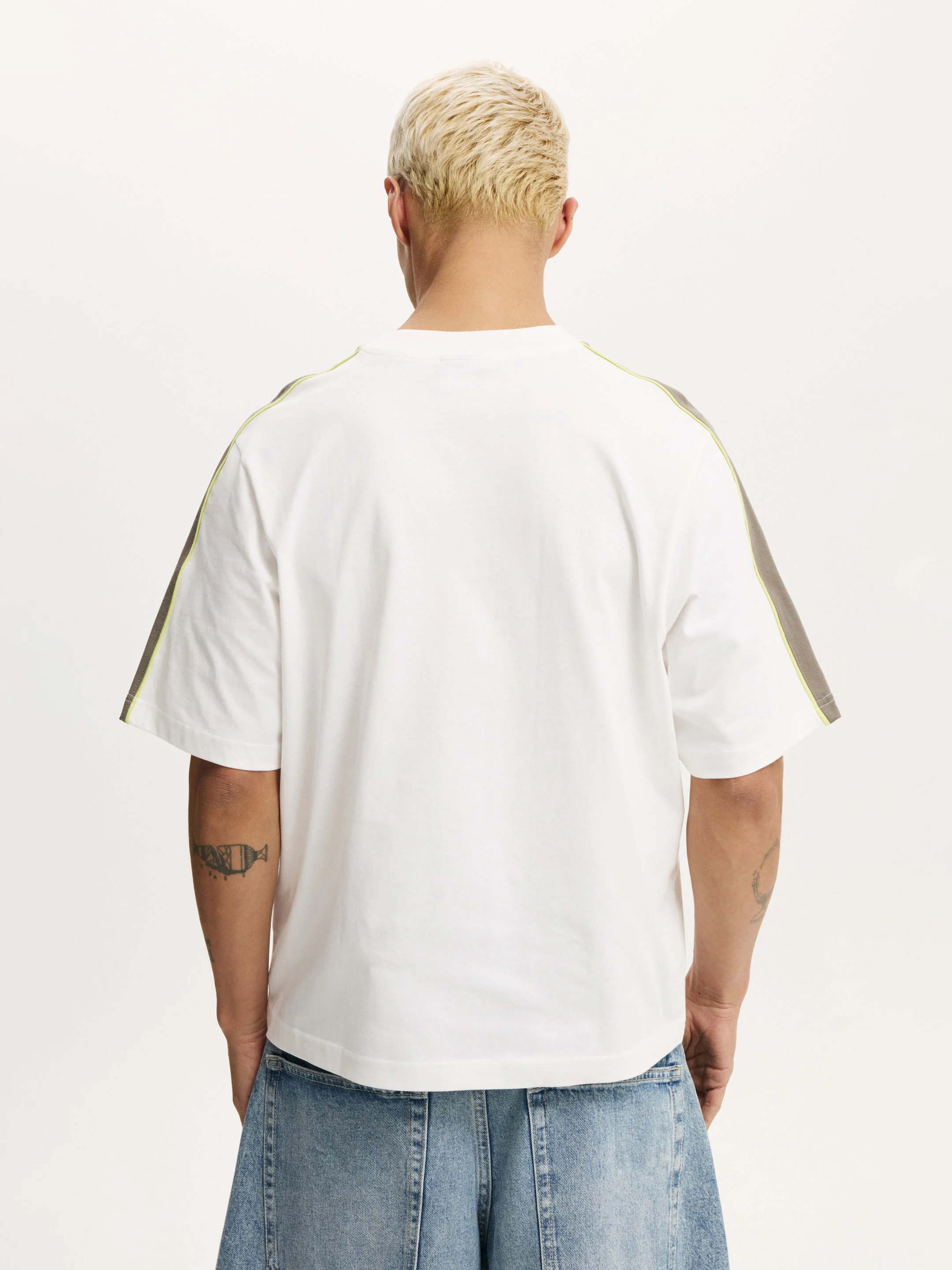 COTTON ON Áo Thun Tay Ngắn Nam-Cropped Fit Panel T-Shirt