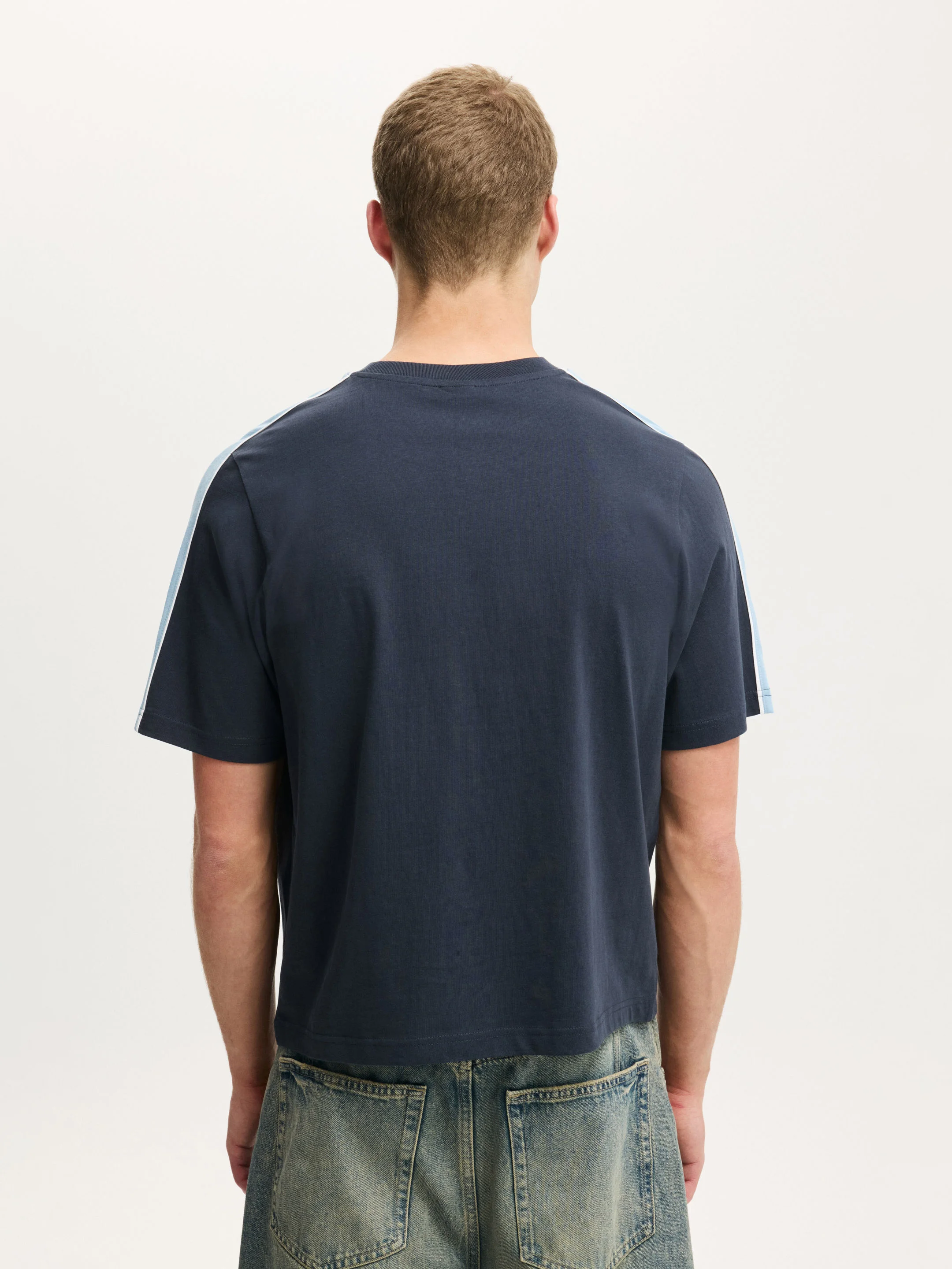 COTTON ON Áo Thun Tay Ngắn Nam-Cropped Fit Panel T-Shirt