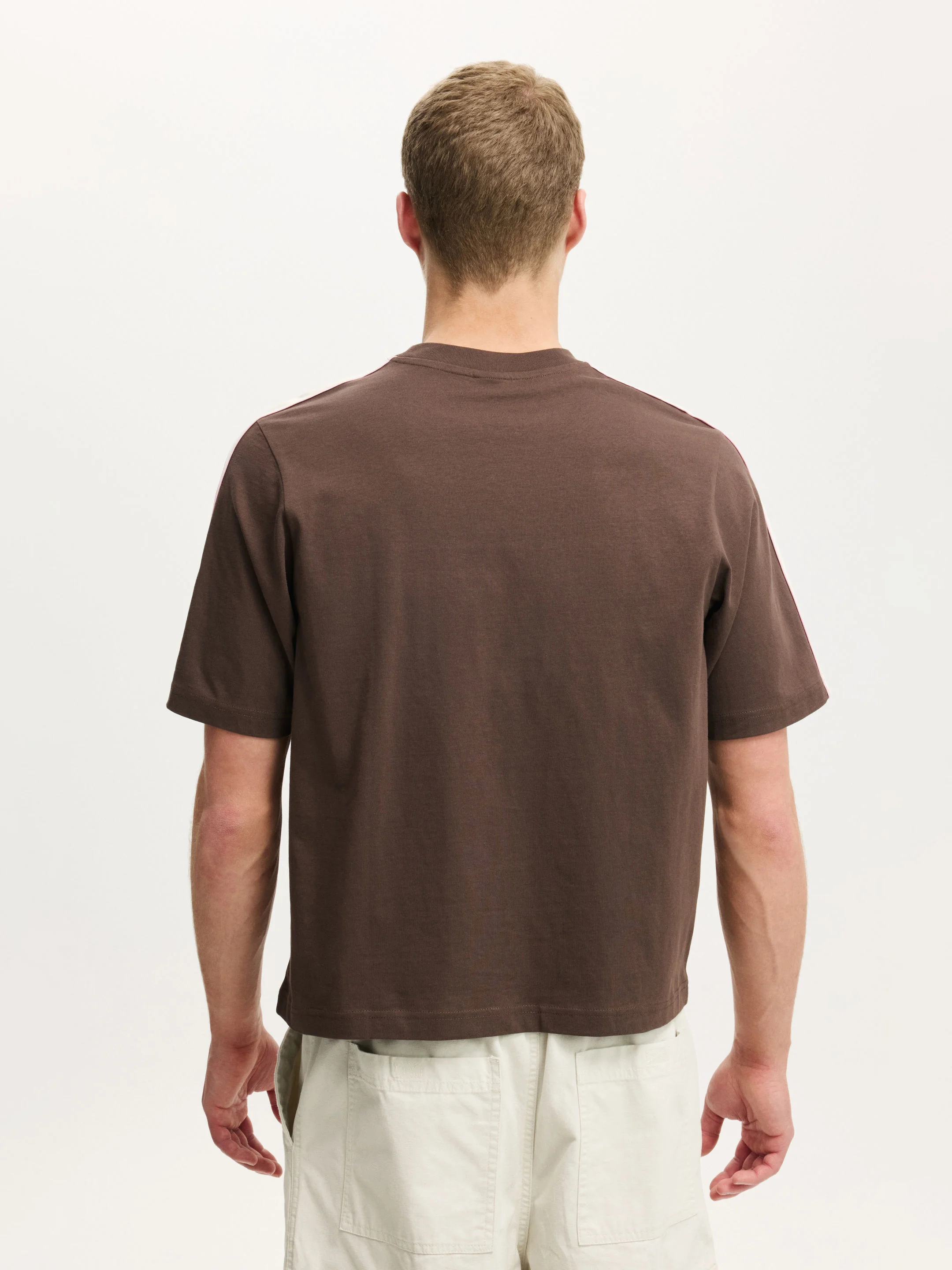 COTTON ON Áo Thun Tay Ngắn Nam-Cropped Fit Panel T-Shirt