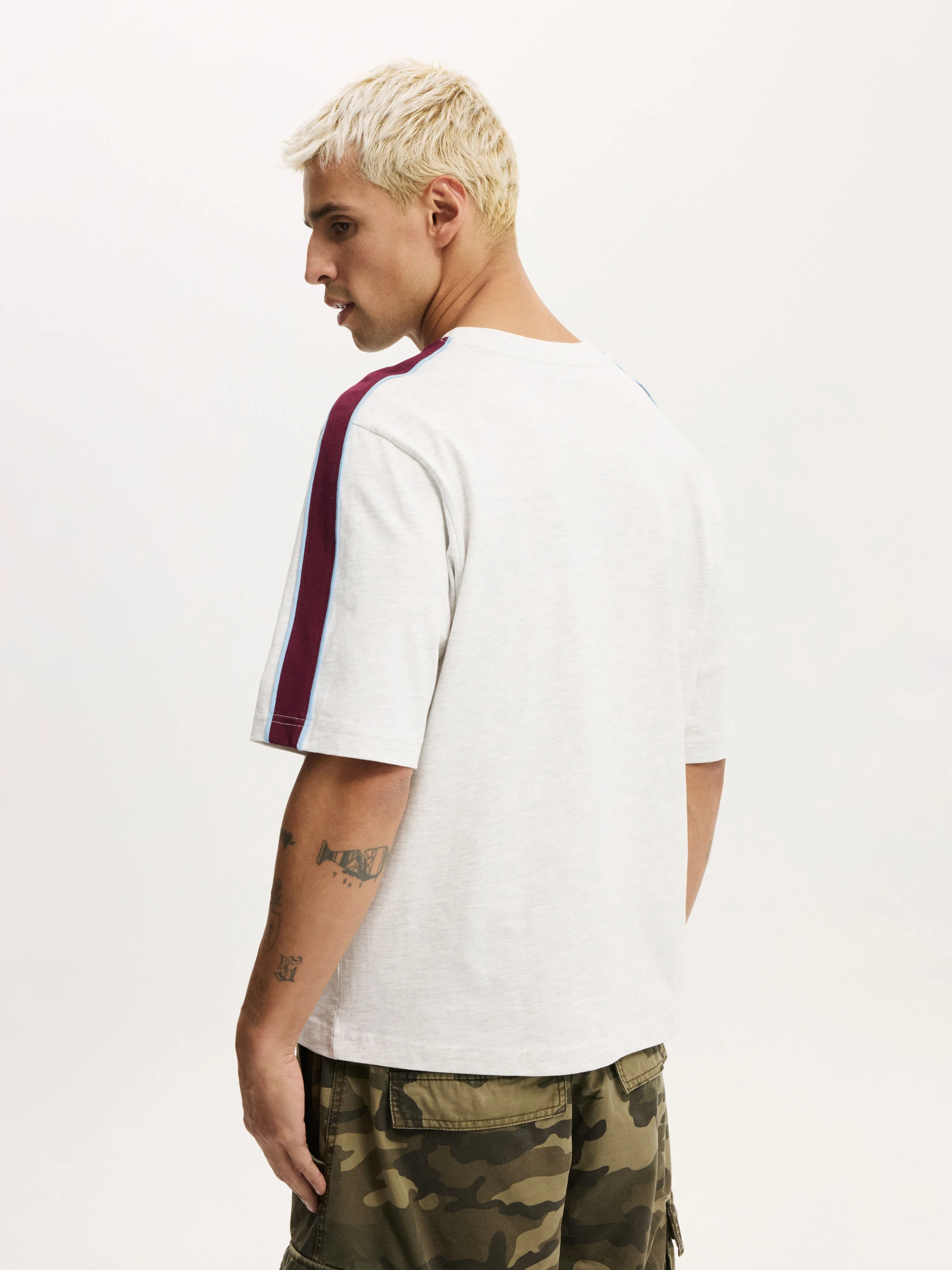 COTTON ON Áo Thun Tay Ngắn Nam-Cropped Fit Panel T-Shirt