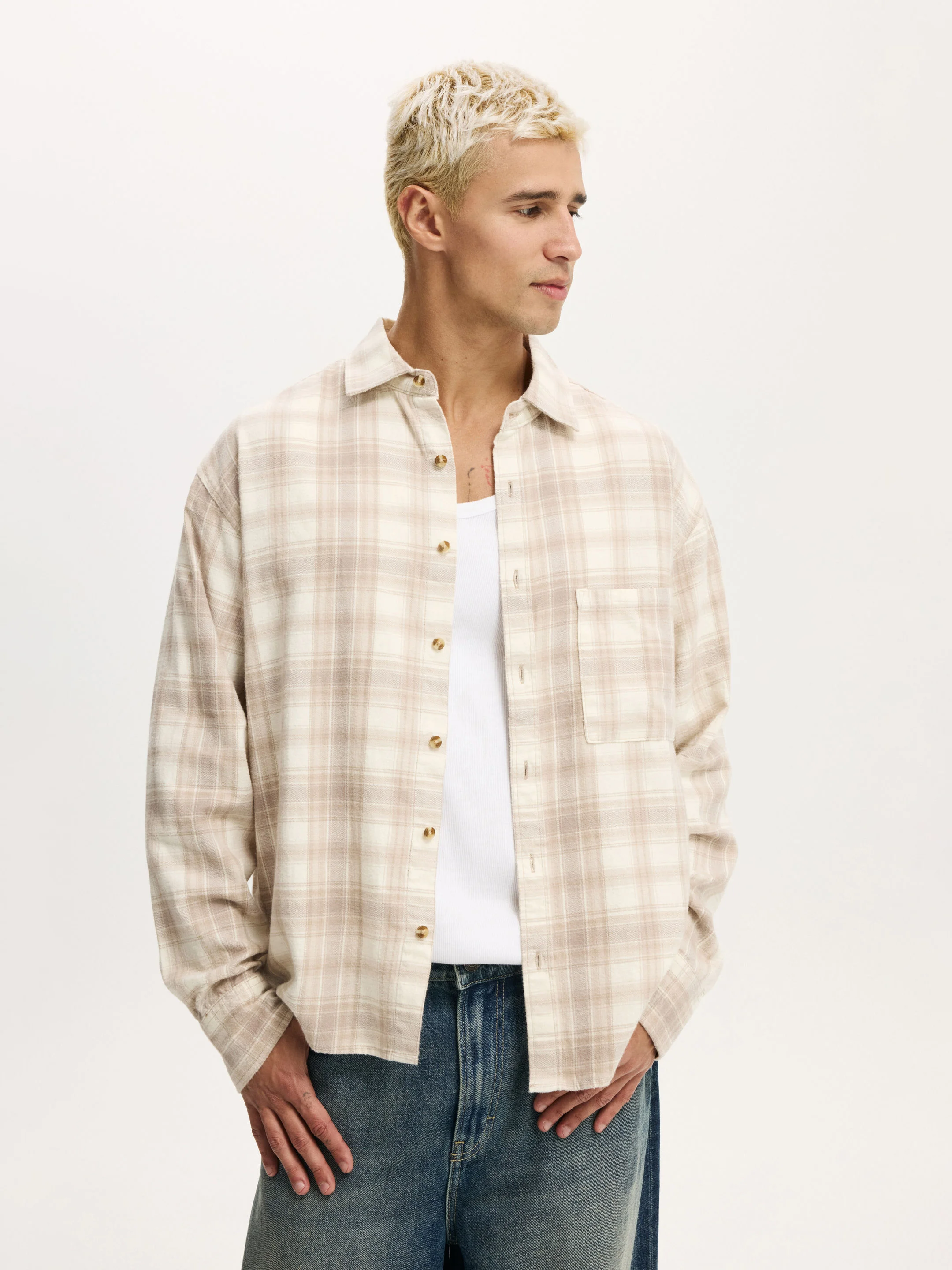 COTTON ON Áo Sơ Mi Dài Tay Nam-Tribeca Long Sleeve Shirt