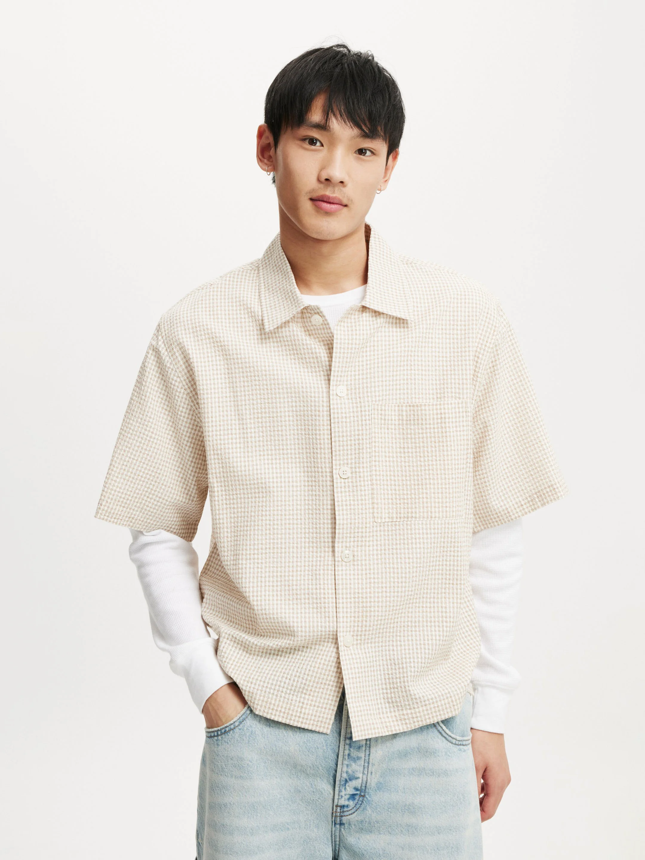 COTTON ON Áo Sơ Mi Ngắn Tay Nam-Ventura Short Sleeve Shirt