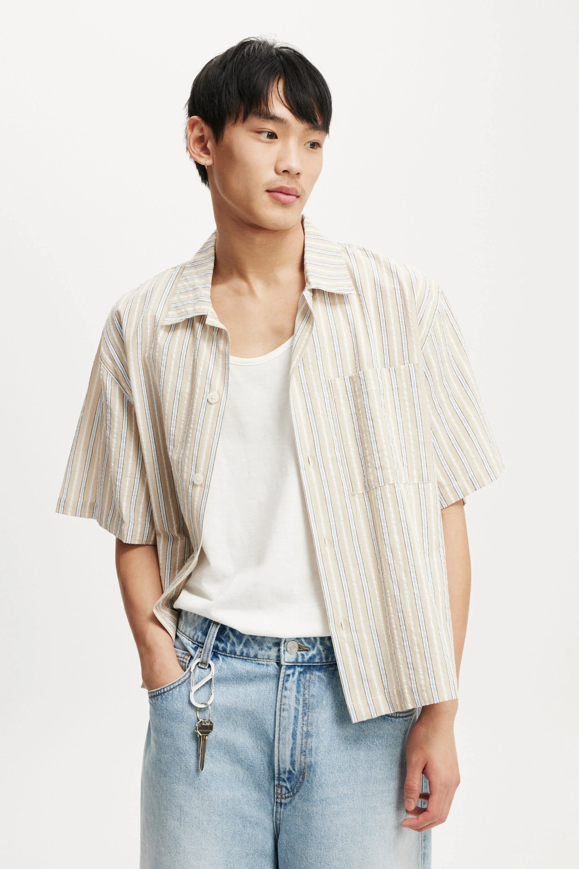 COTTON ON Áo Sơ Mi Ngắn Tay Nam-Ventura Short Sleeve Shirt