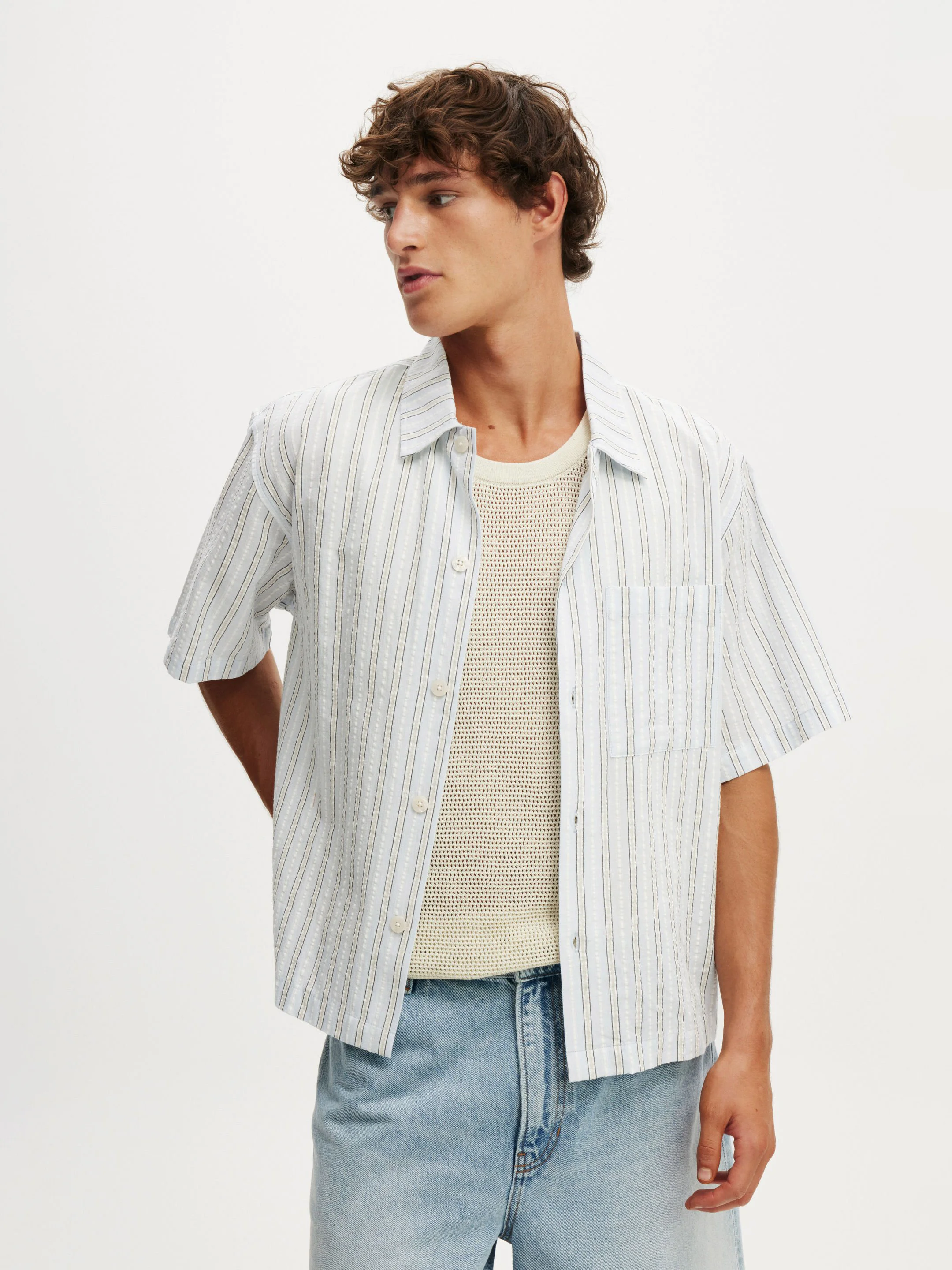 COTTON ON Áo Sơ Mi Ngắn Tay Nam-Ventura Short Sleeve Shirt