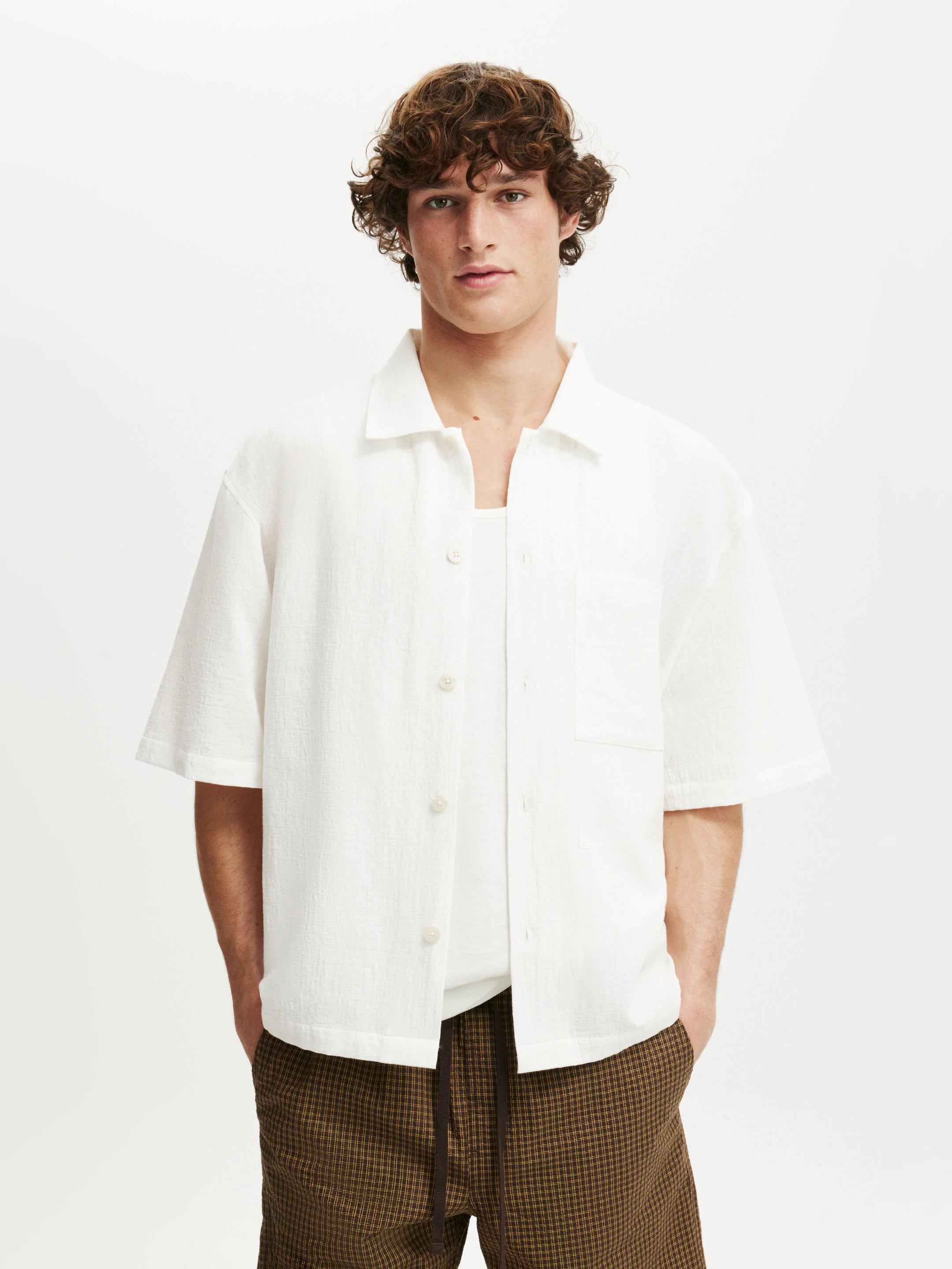 COTTON ON Áo Sơ Mi Ngắn Tay Nam-Ventura Short Sleeve Shirt