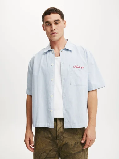 COTTON ON Áo Sơ Mi Ngắn Tay Nam-Ventura Short Sleeve Shirt