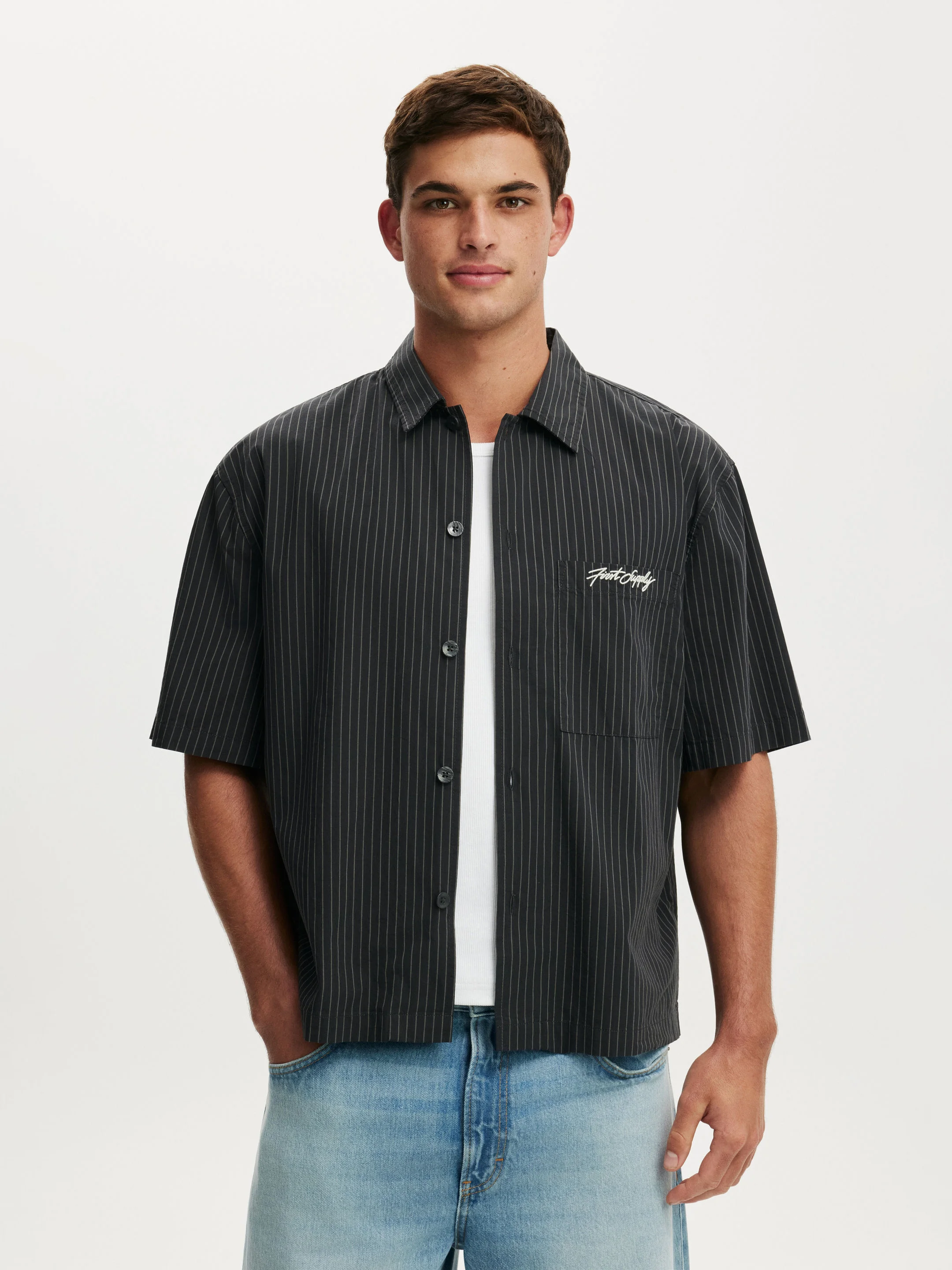 BLACK STRIPE EMB