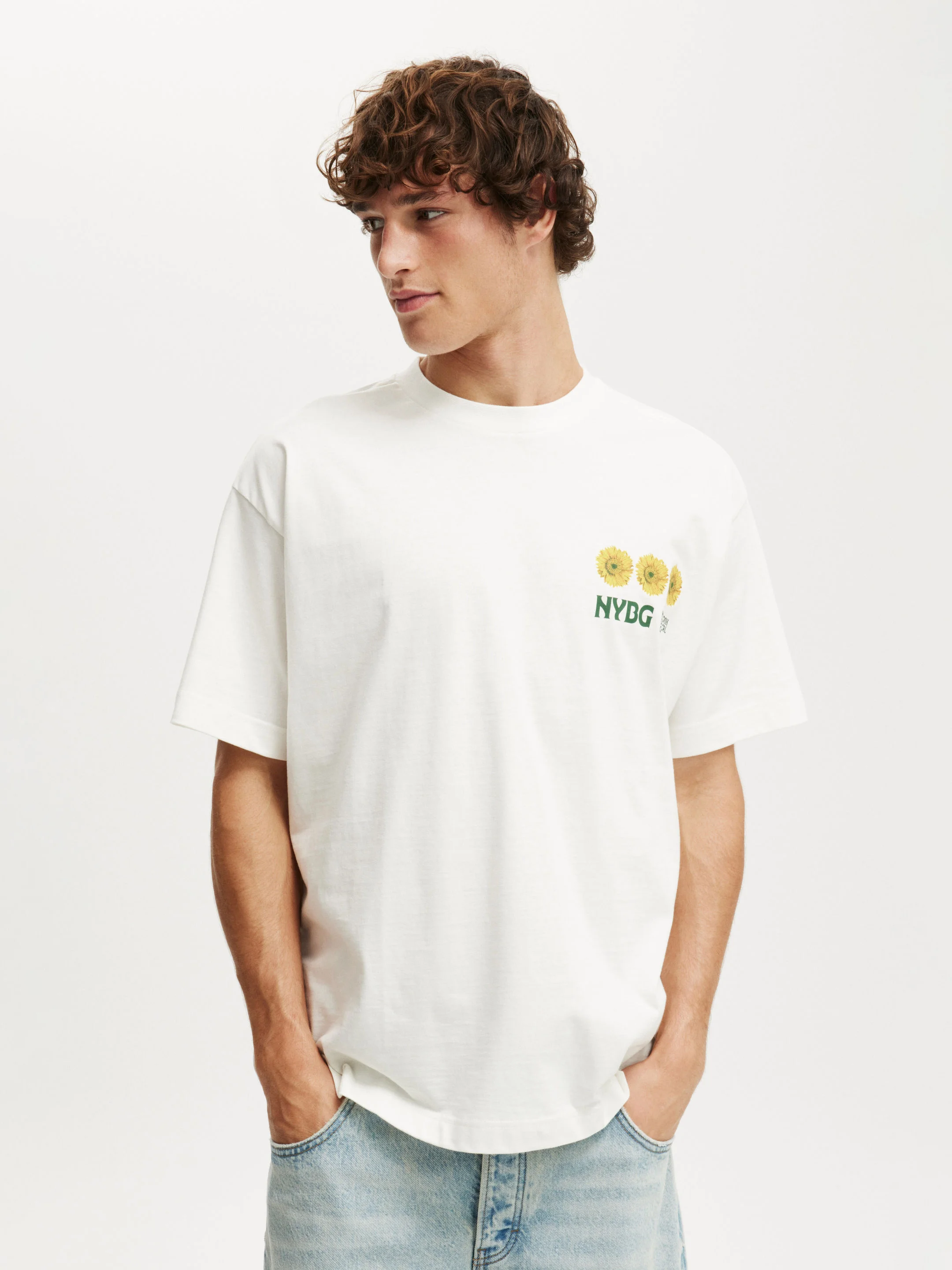 COTTON ON Áo Thun Có Họa Tiết Nam-Box Fit New York License T-Shirt
