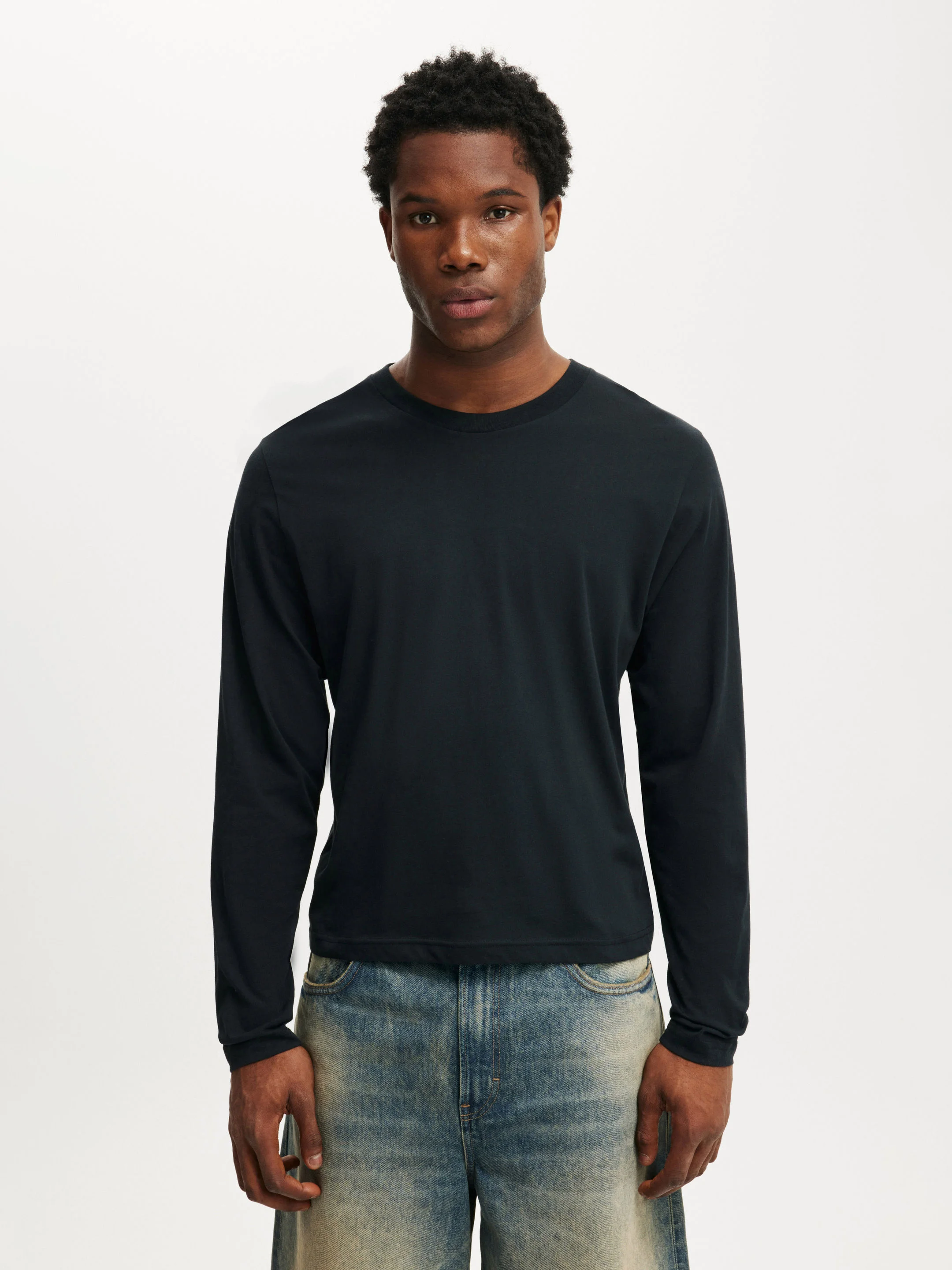 COTTON ON Áo Thun Dài Tay Nam-Cropped Fit Long Sleeve