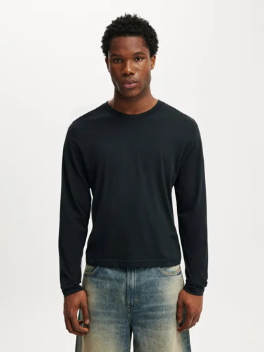 COTTON ON Áo Thun Dài Tay Nam-Cropped Fit Long Sleeve