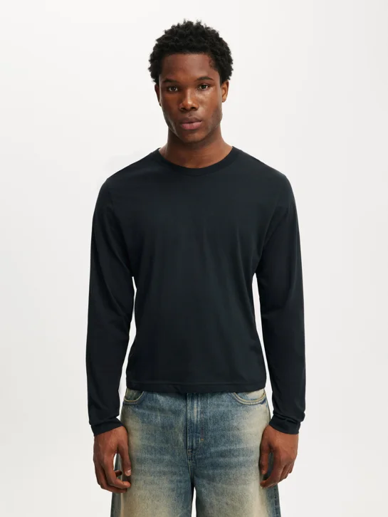 COTTON ON Áo Thun Dài Tay Nam-Cropped Fit Long Sleeve