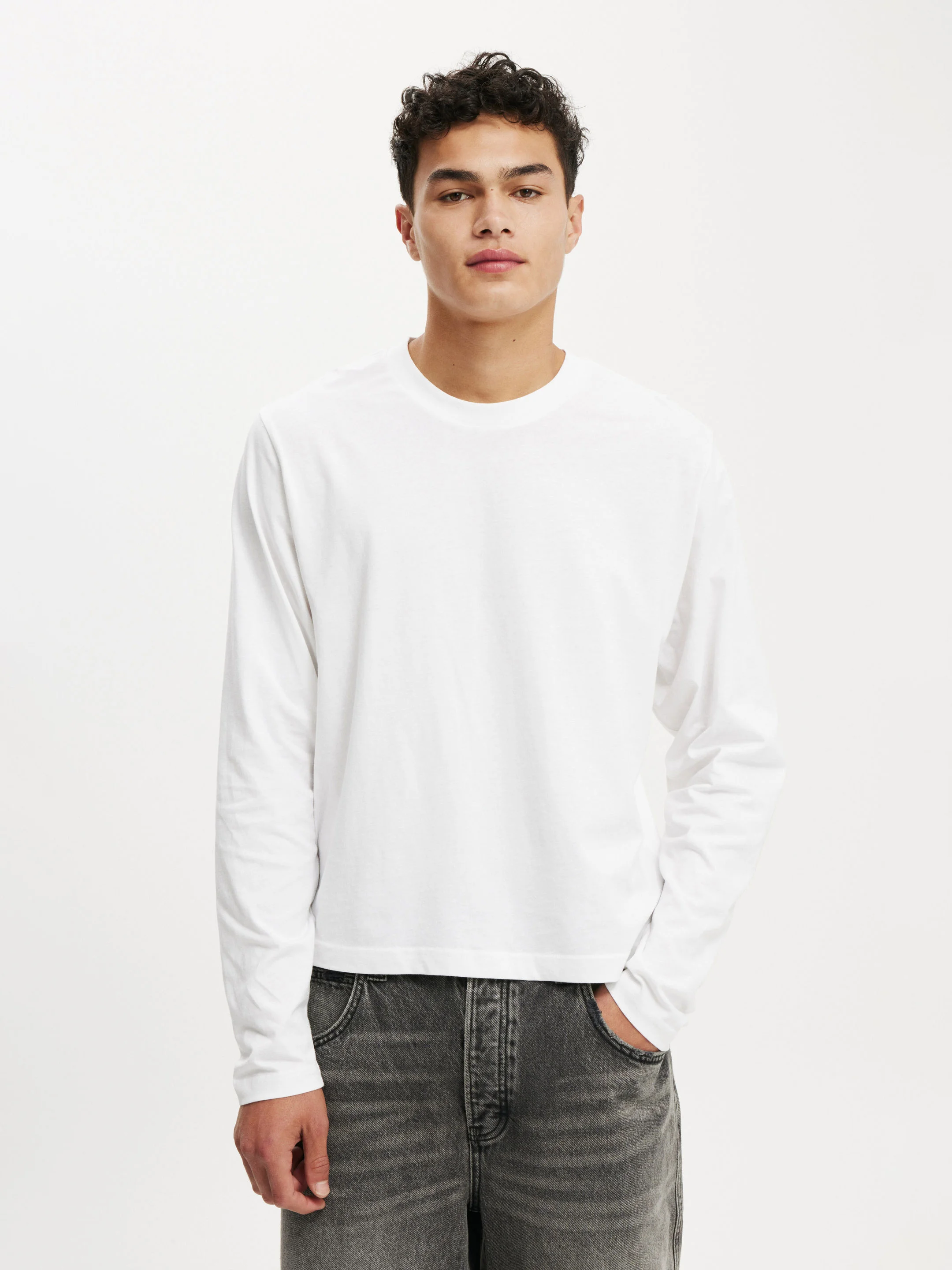 COTTON ON Áo Thun Dài Tay Nam-Cropped Fit Long Sleeve
