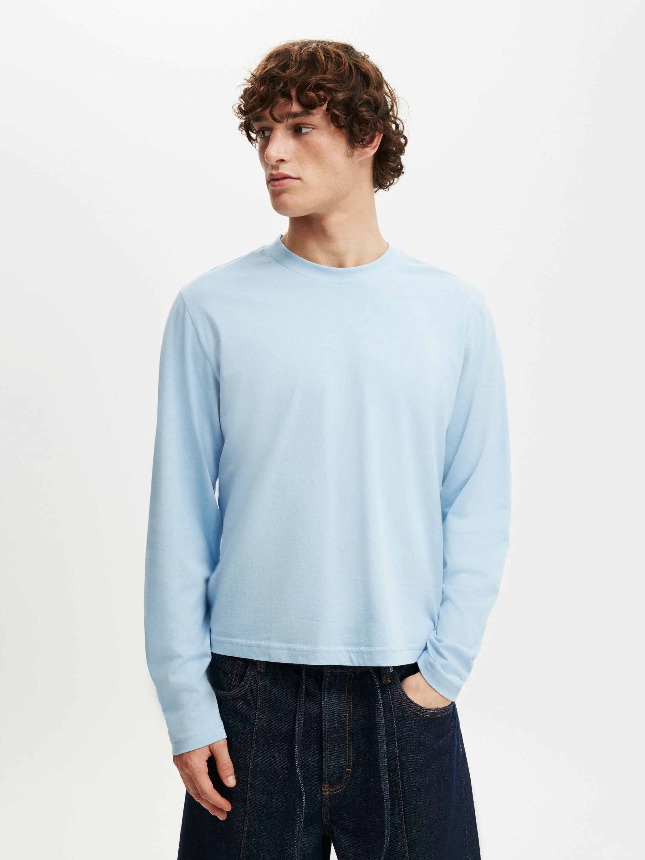 COTTON ON Áo Thun Dài Tay Nam-Cropped Fit Long Sleeve