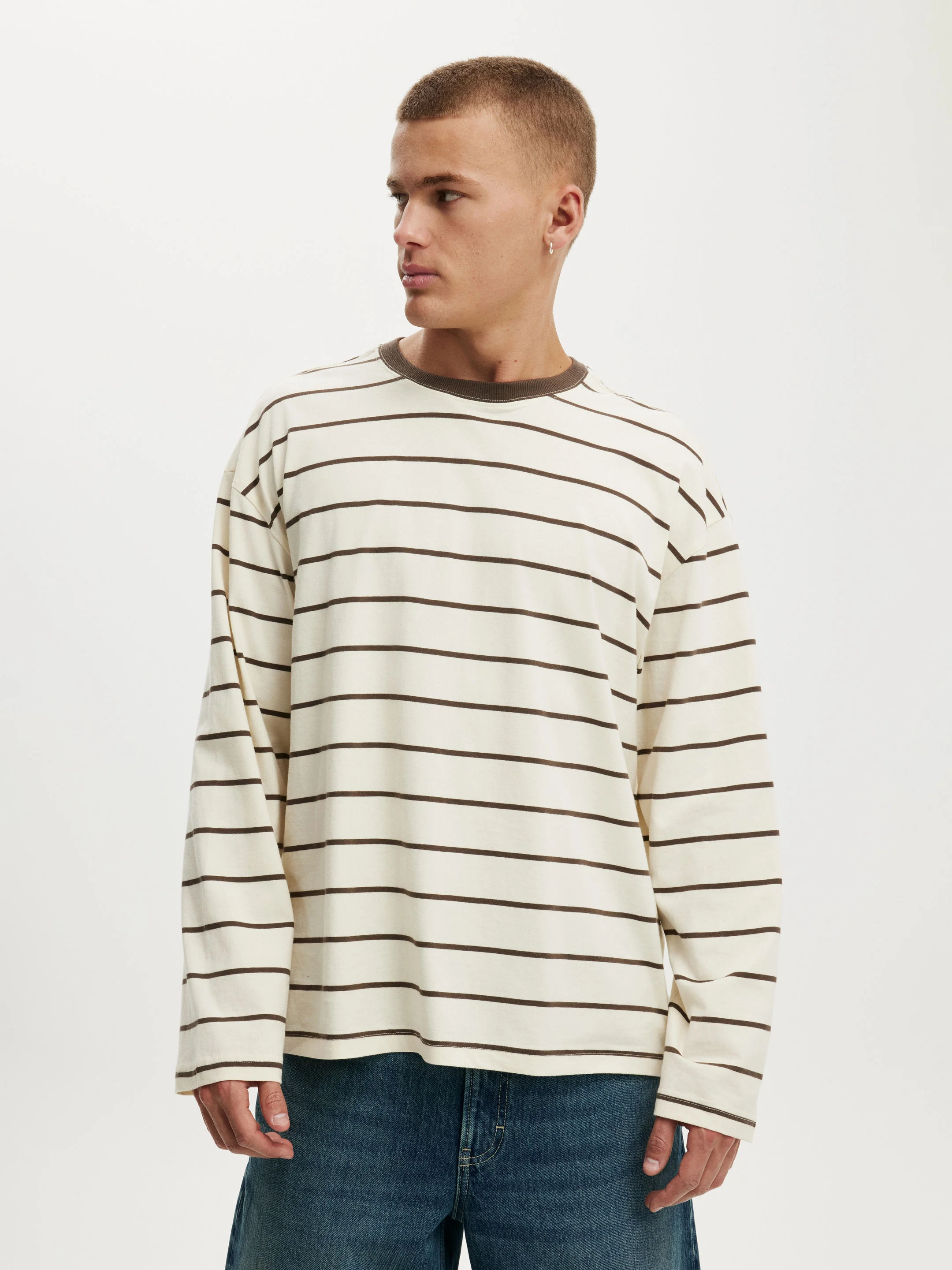 COTTON ON Áo Thun Dài Tay Nam-Cropped Fit Long Sleeve