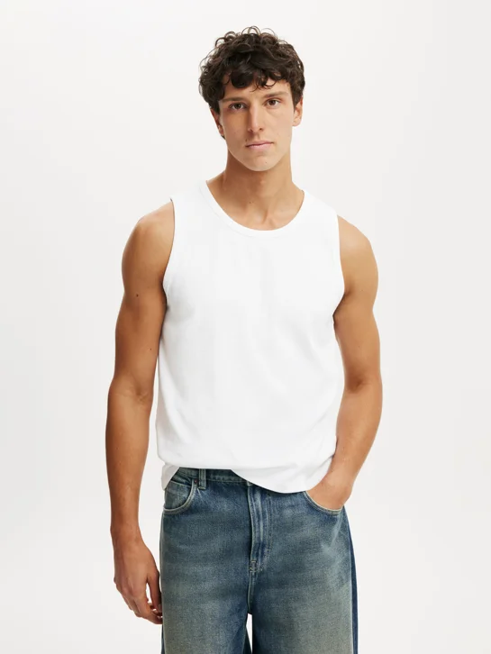 COTTON ON Áo Thun Cộc Tay Nam - Rib Tank