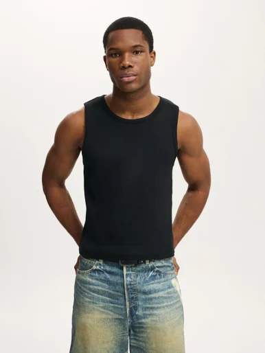 COTTON ON Áo Thun Cộc Tay Nam-Rib Tank