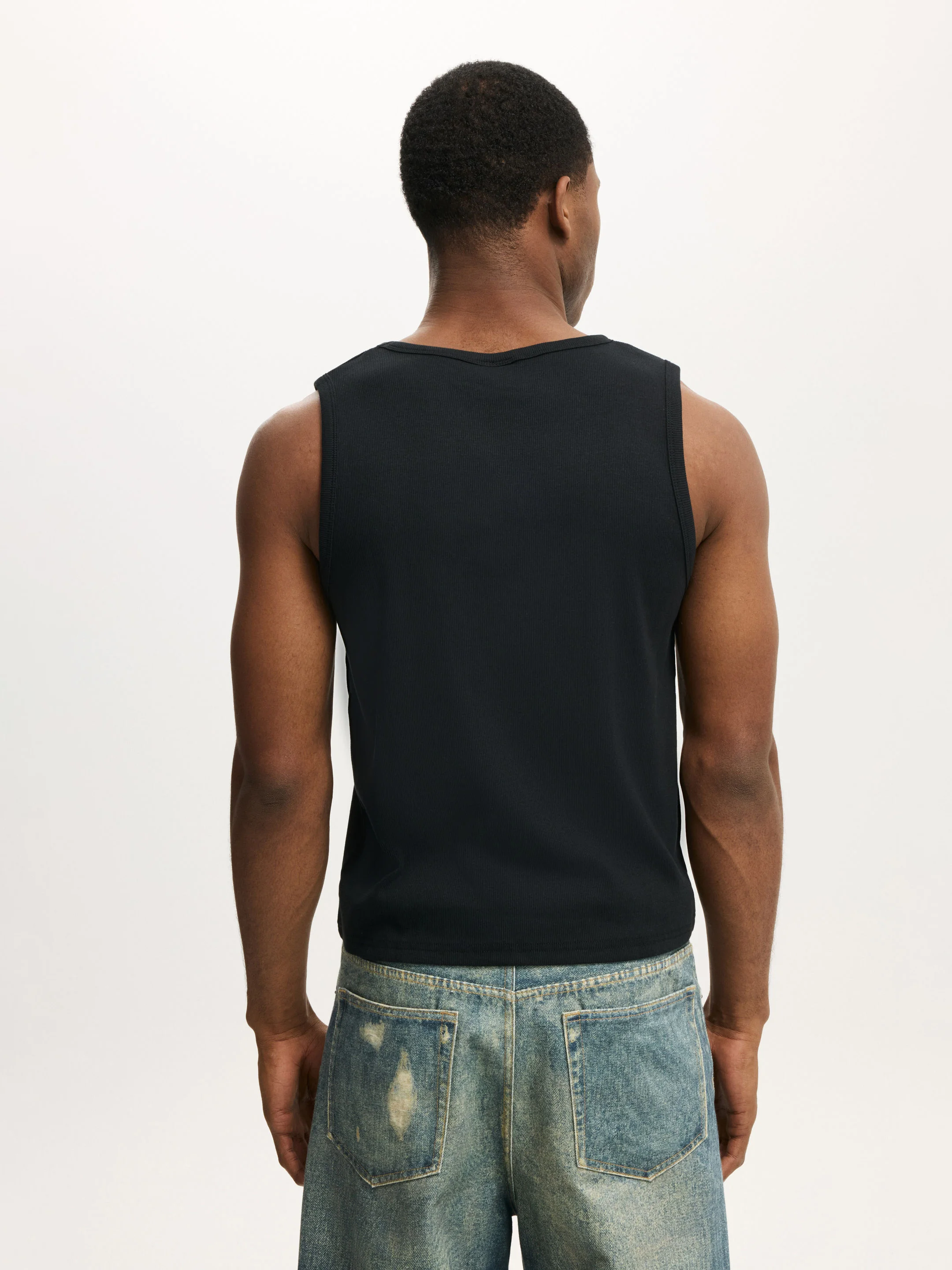 COTTON ON Áo Thun Cộc Tay Nam-Rib Tank