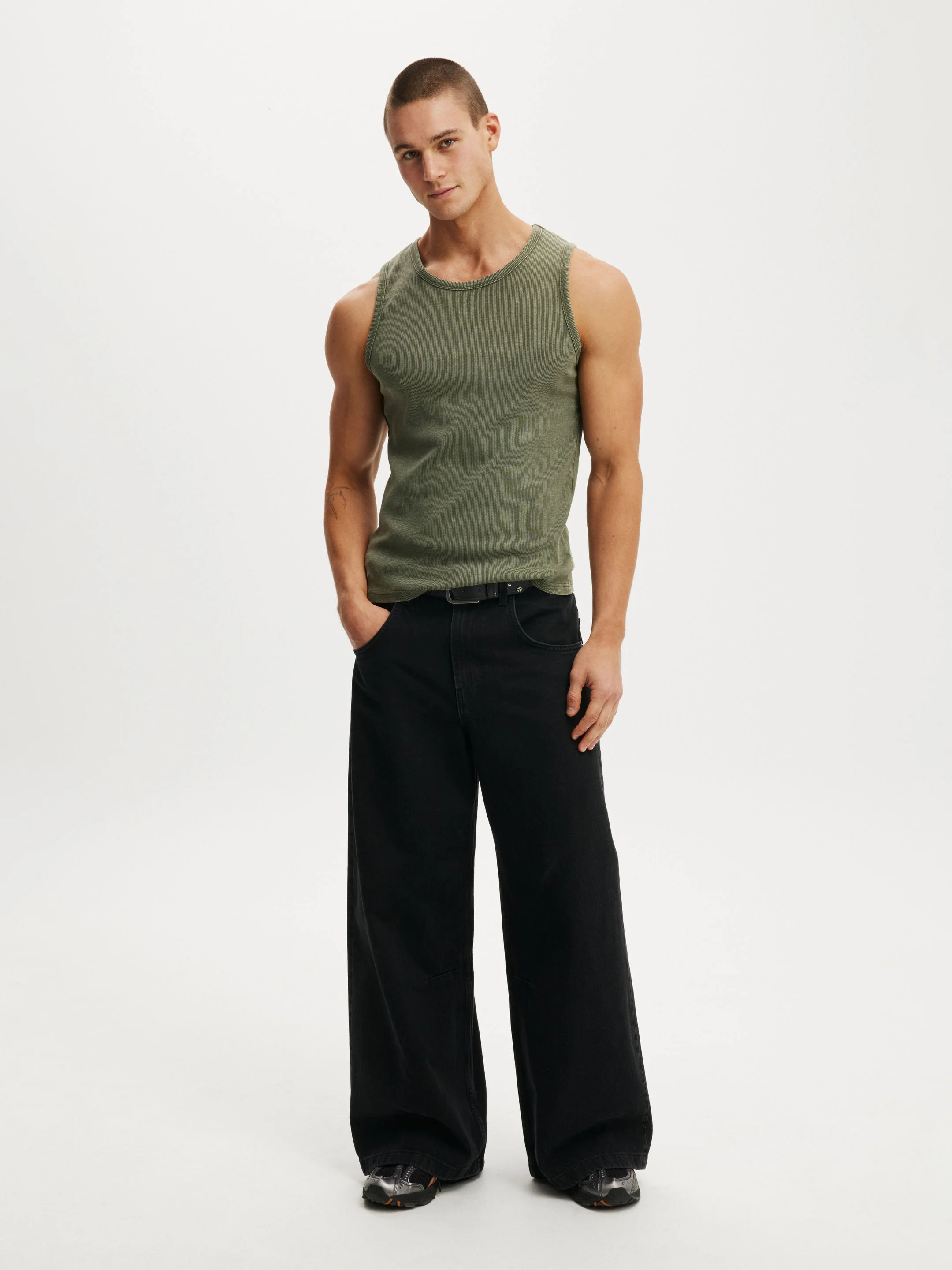 COTTON ON Áo Thun Cộc Tay Nam - Rib Tank