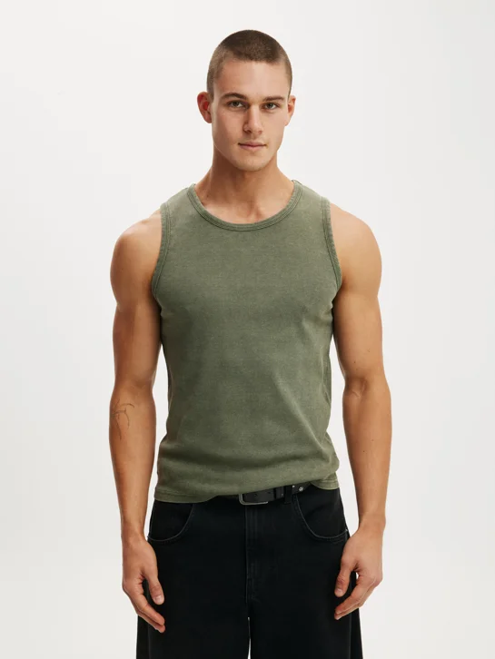 COTTON ON Áo Thun Cộc Tay Nam - Rib Tank