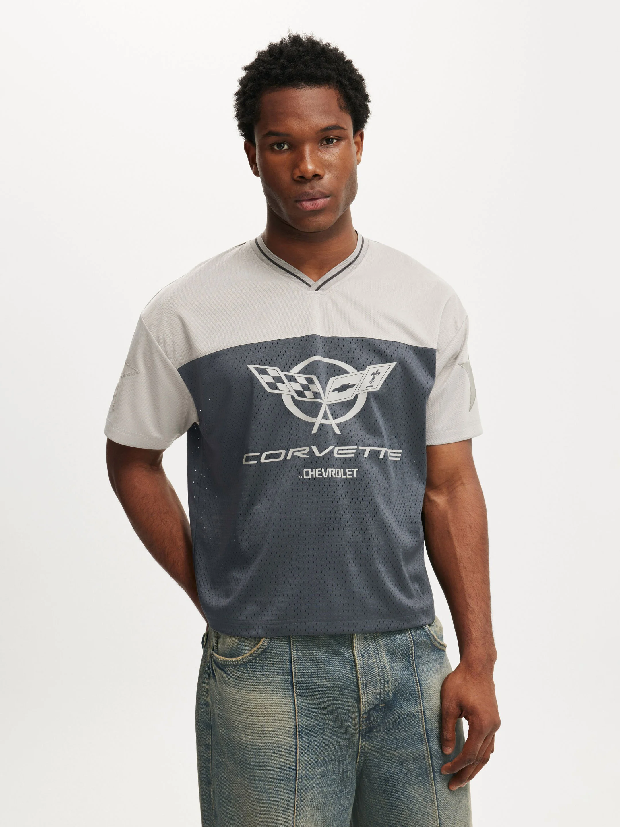 COTTON ON Áo Thun Có Họa Tiết Nam-General Motors Crew Neck Football Jersey