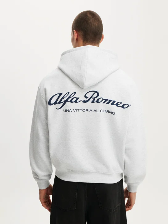 COTTON ON Áo Chui Đầu Dài Tay Nam-Box Fit Alfa Romeo Hoodie