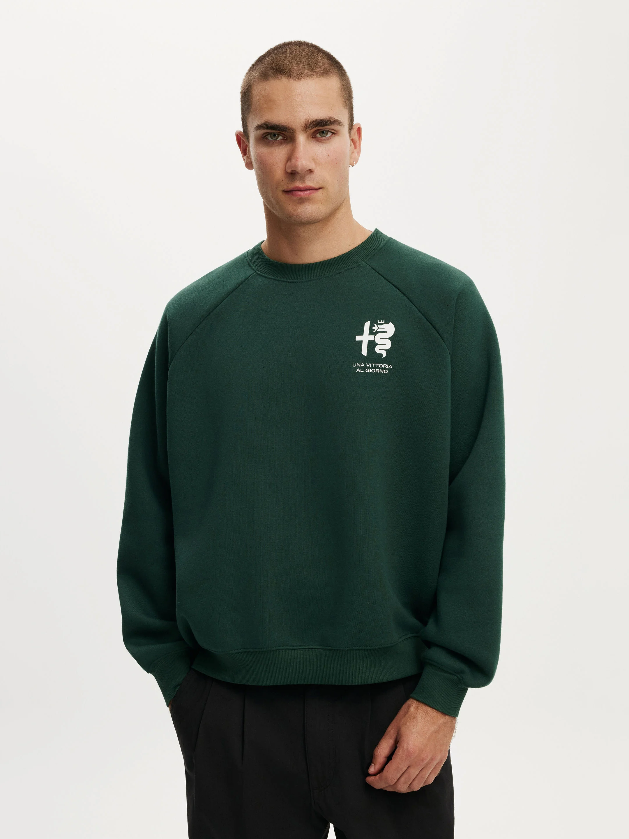 COTTON ON Áo Chui Đầu Dài Tay Nam-Box Fit Alfa Romeo Sweater