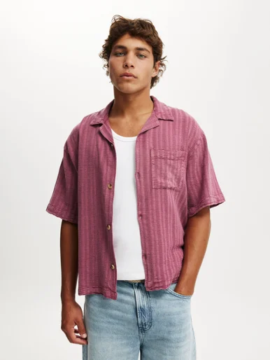 COTTON ON Áo Sơ Mi Ngắn Tay Nam-Washed Box Fit Short Sleeve Shirt