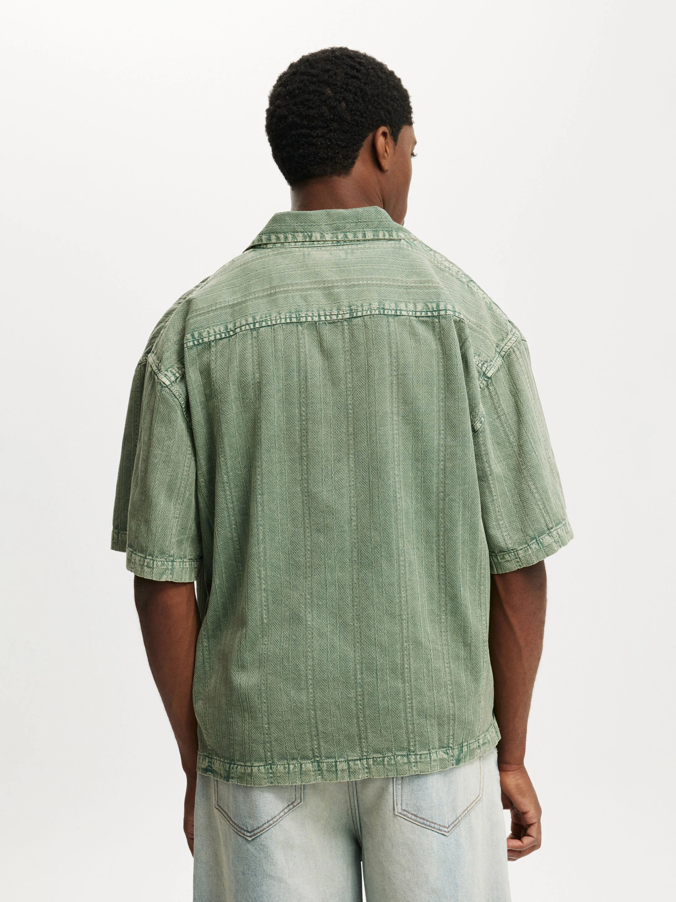 COTTON ON Áo Sơ Mi Ngắn Tay Nam-Washed Box Fit Short Sleeve Shirt