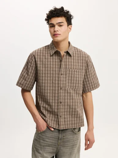 COTTON ON Áo Sơ Mi Ngắn Tay Nam-Darcy Short Sleeve Shirt