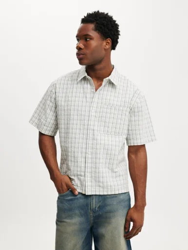 COTTON ON Áo Sơ Mi Ngắn Tay Nam-Darcy Short Sleeve Shirt