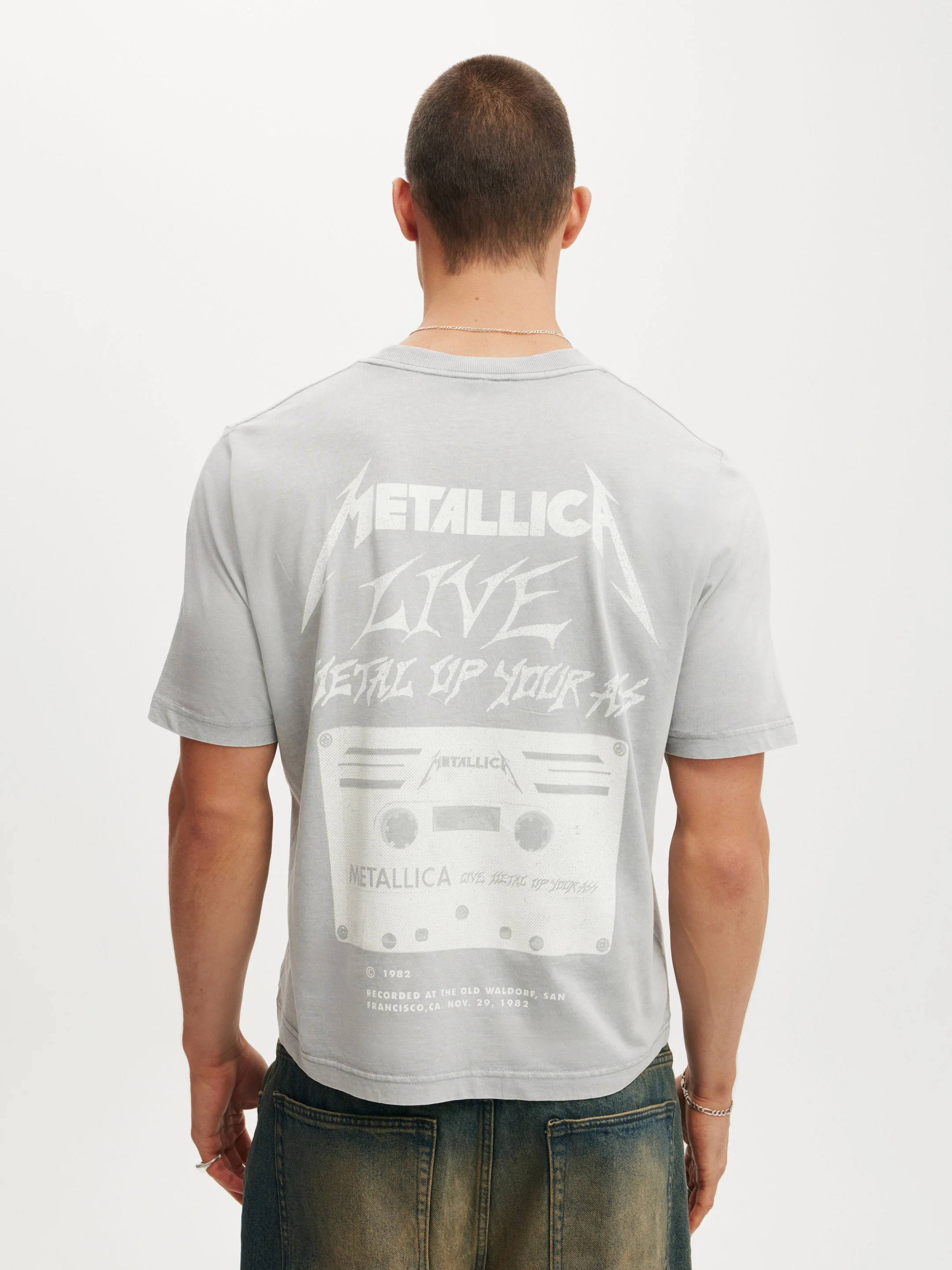 COTTON ON Áo Thun Có Họa Tiết Nam-Cropped Fit Music T-Shirt