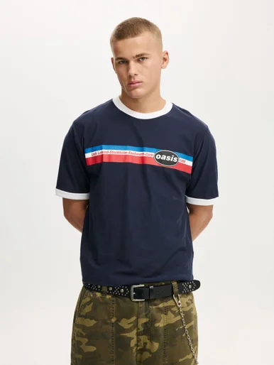 COTTON ON Áo Thun Có Họa Tiết Nam-Cropped Fit Music T-Shirt