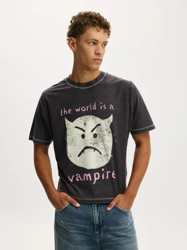 COTTON ON Áo Thun Có Họa Tiết Nam - Cropped Fit Music T-Shirt