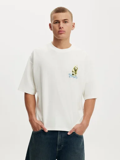 COTTON ON Áo Thun Có Hoạ Tiết Nam-Cropped Fit Music T-Shirt