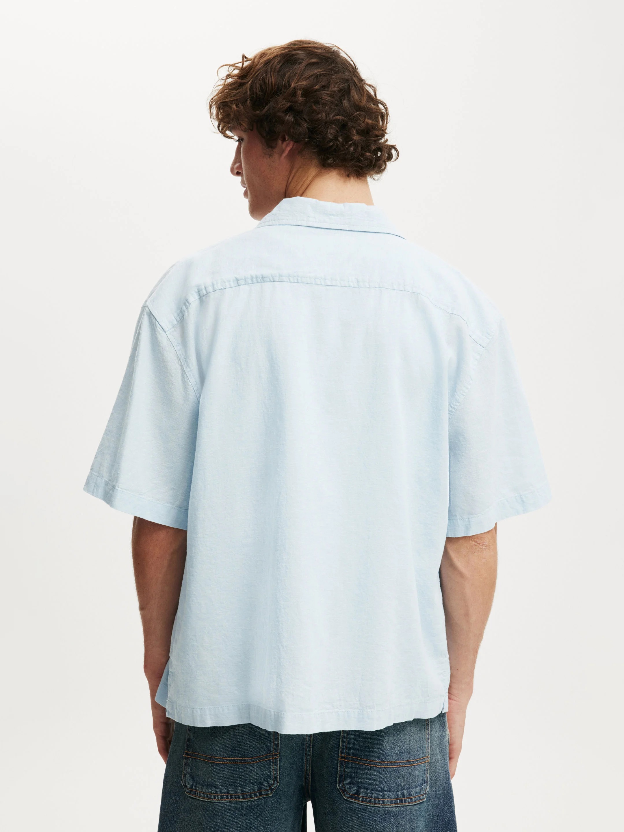 COTTON ON Áo Sơ Mi Ngắn Tay Nam-Eli Linen Blend Short Sleeve Shirt