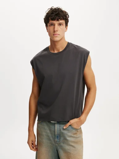 COTTON ON Áo Thun Cộc Tay Nam-Cropped Fit Muscle