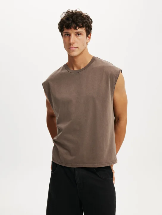 COTTON ON Áo Thun Cộc Tay Nam-Cropped Fit Muscle