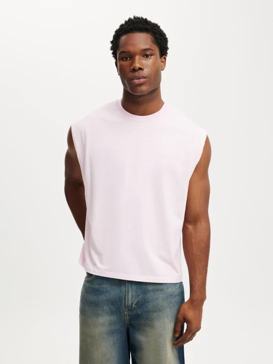COTTON ON Áo Thun Cộc Tay Nam-Cropped Fit Muscle