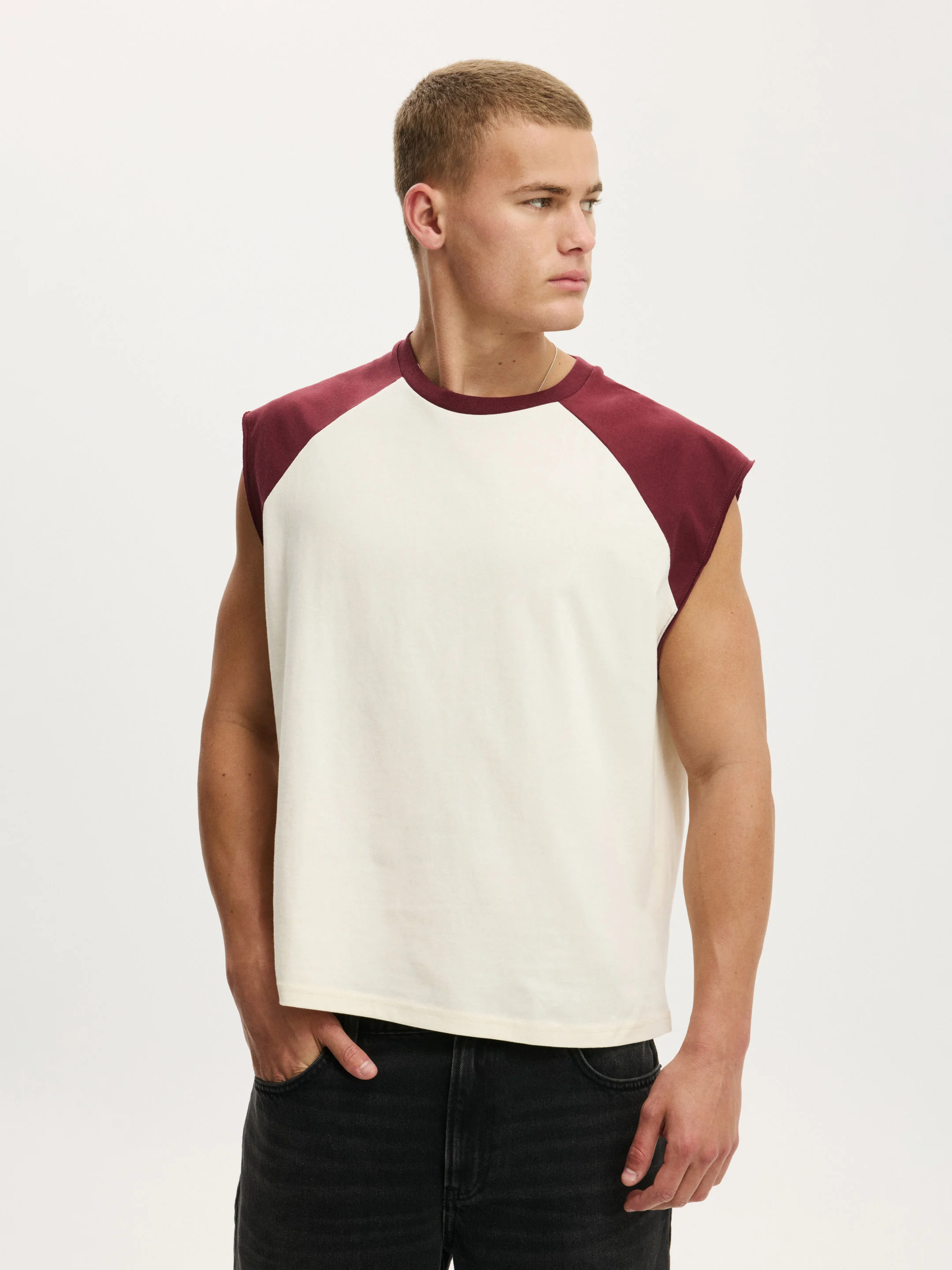 COTTON ON Áo Thun Cộc Tay Nam - Cropped Fit Muscle